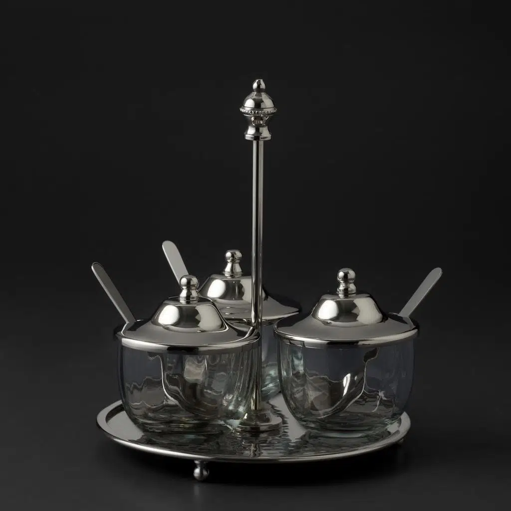 Jumbo Alula Standlı 3'lü Baharat Seti 16,5X16,5X18,5 cm