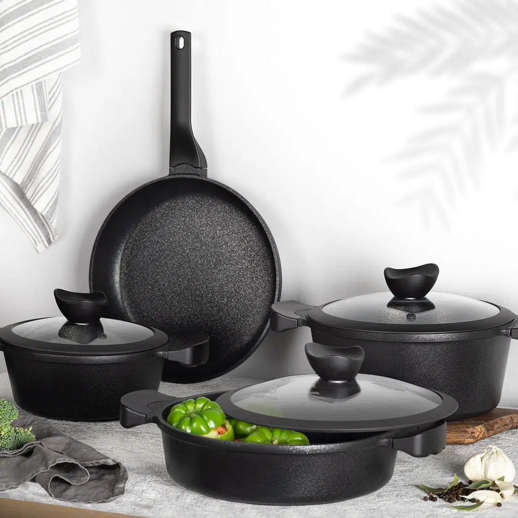 Aryıldız Montana 7 Parça Tencere Set Siyah