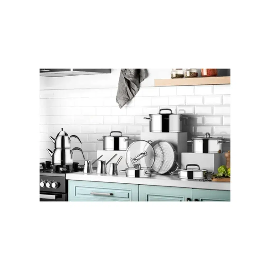 Aryıldız Studio Prestige 20 Parça Cam Kapak İdeal Çelik Çeyiz Seti