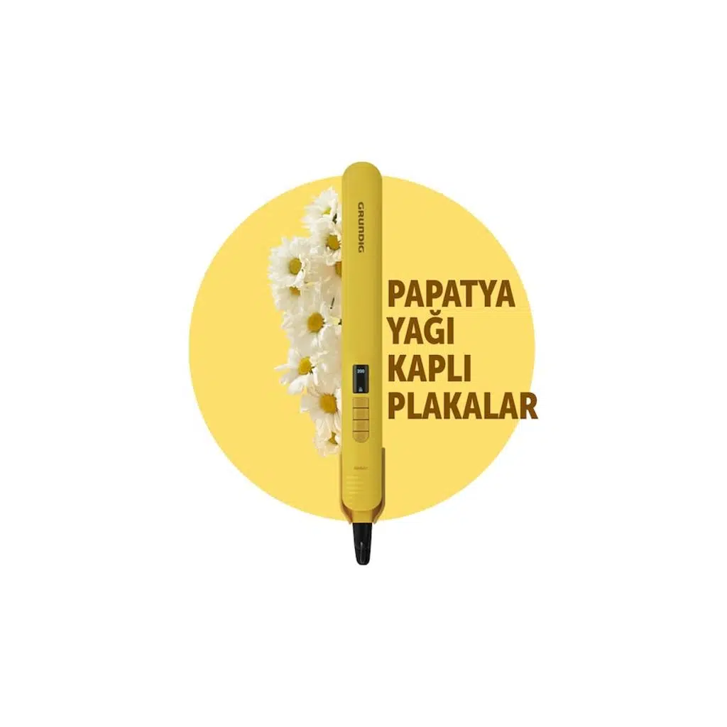 Grundig HS 7033 Botanika Papatya Yağı Kaplı Plakalı İyonik Saç Düzleştirici