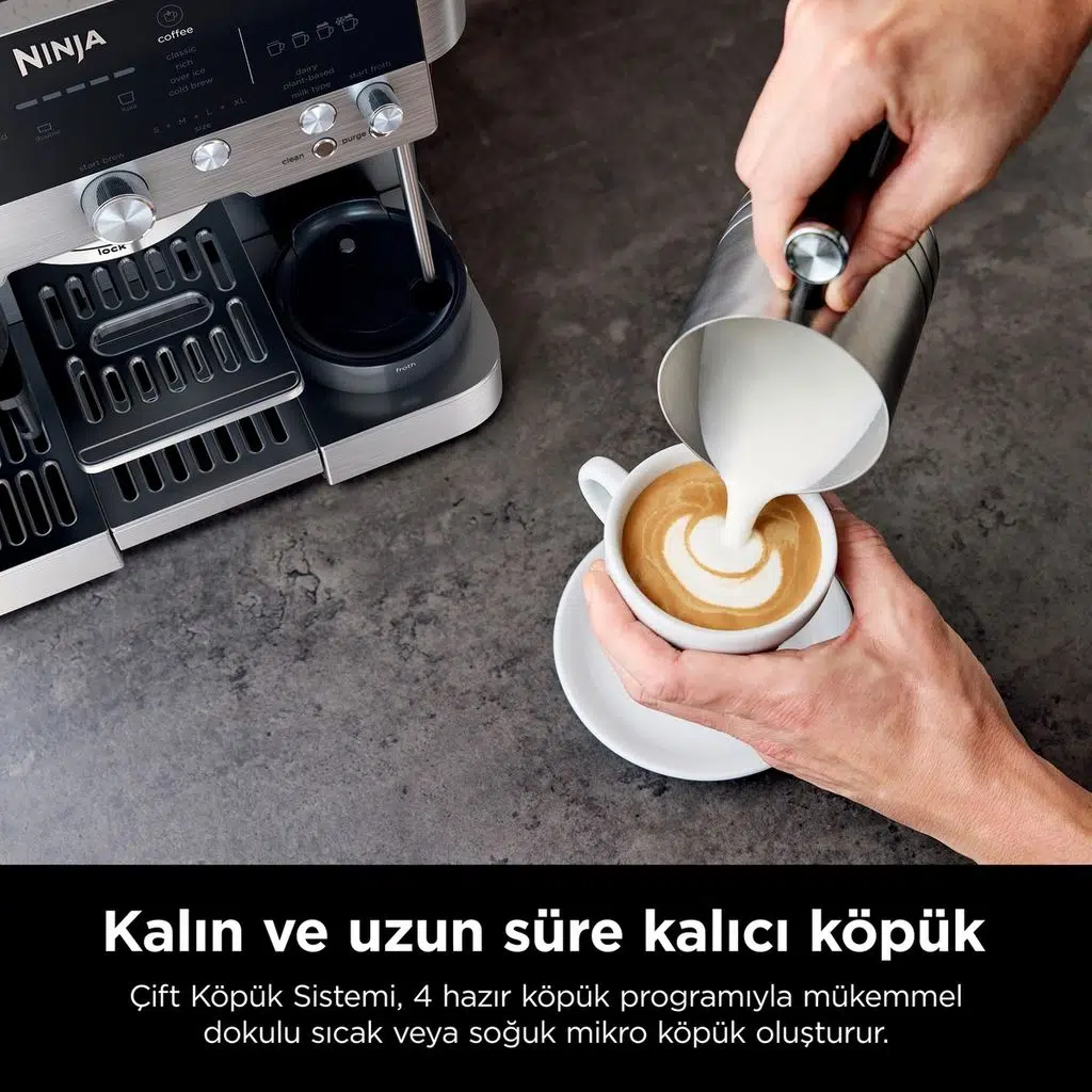 Ninja Luxe Café Premier Espresso Makinesi 1680 W İnox Renkli 3'ü 1 Arada Espresso ve Filtre Kahve Ninja Luxe Café Premier Espresso Makinesi 1680 W İnox Renkli 3'ü 1 Arada Espresso ve Filtre Kahve