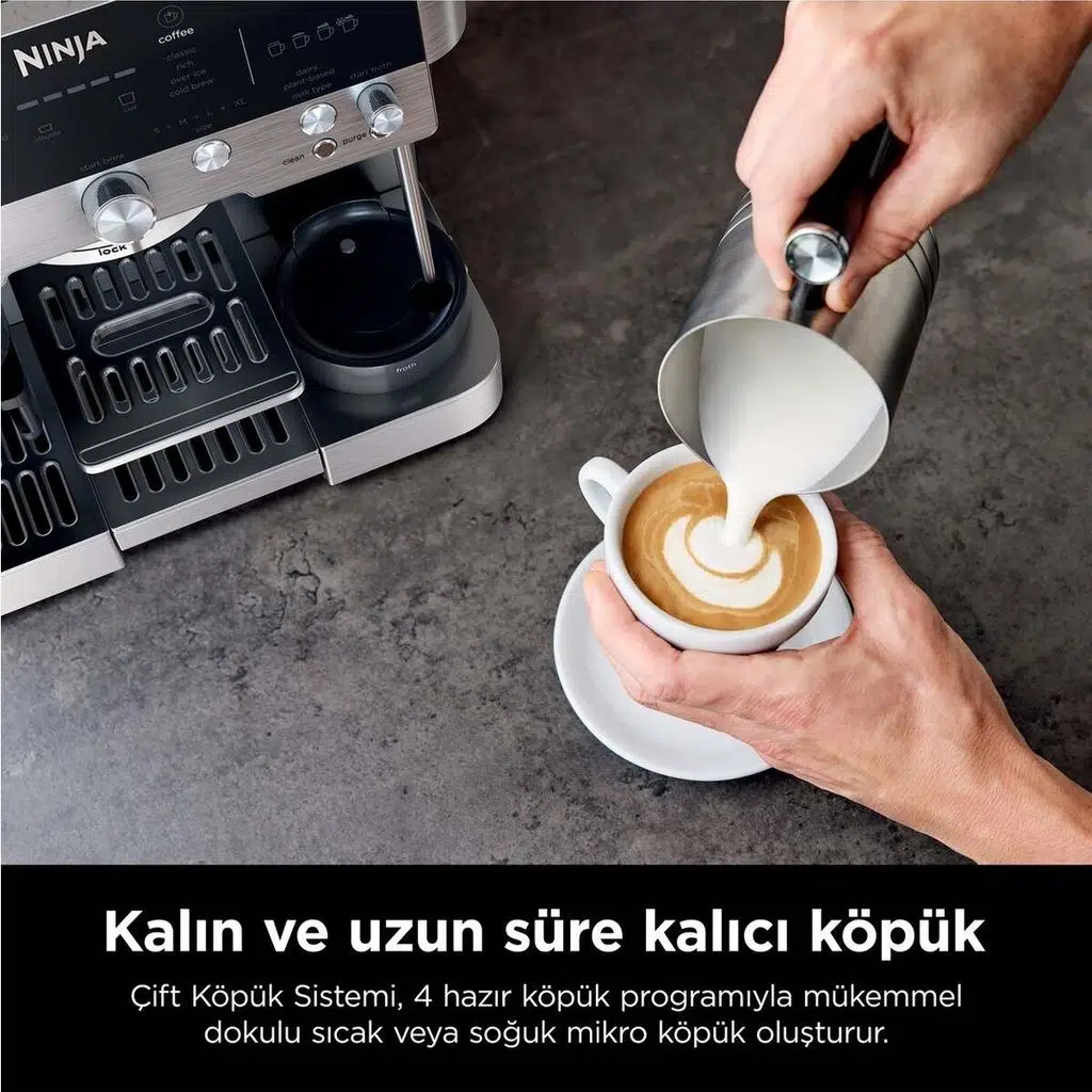 Ninja Luxe Café Premier Espresso Makinesi 1680 W İnox Renkli 3'ü 1 Arada Espresso ve Filtre Kahve Ninja Luxe Café Premier Espresso Makinesi 1680 W İnox Renkli 3'ü 1 Arada Espresso ve Filtre Kahve