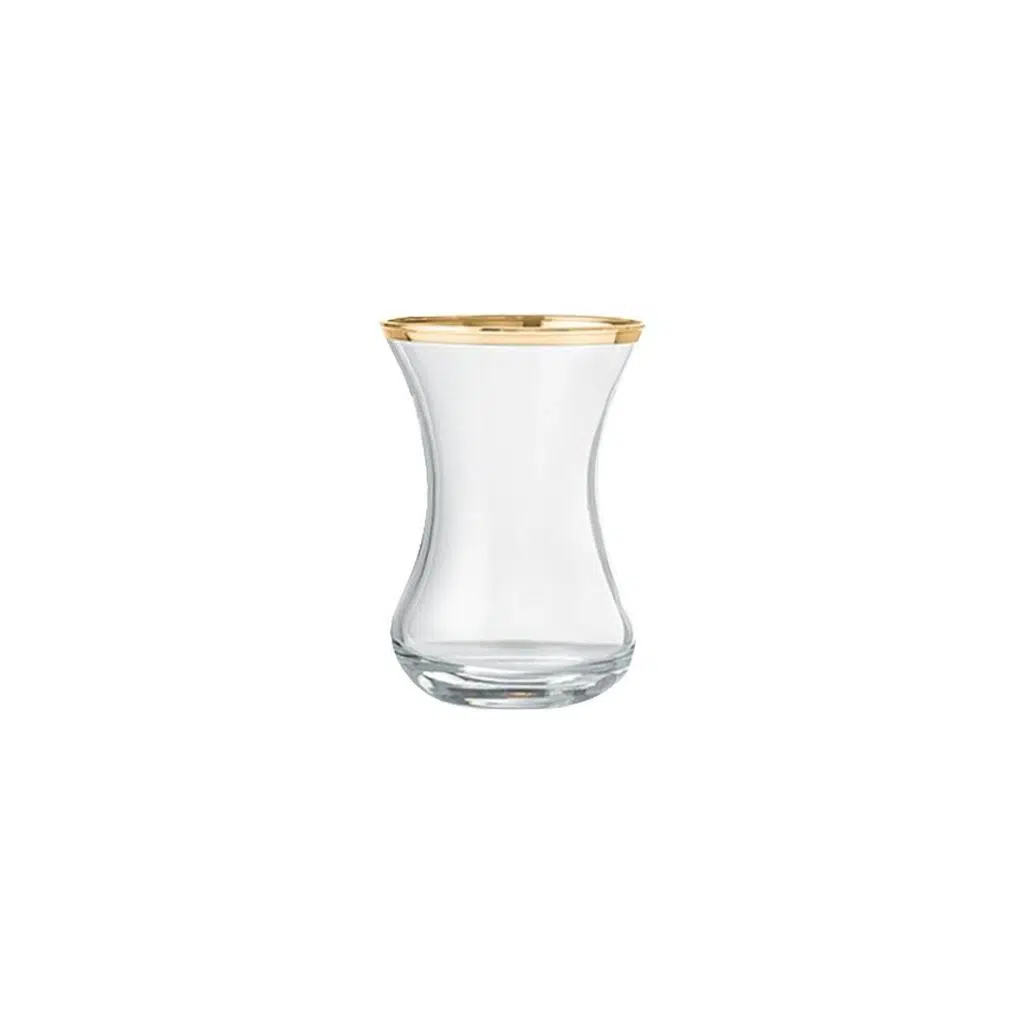 Jumbo Ribbon Gold Ince Belli 6'lı Çay Bardak